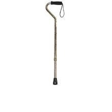 Load image into Gallery viewer, Collapsed Adjustable Cheetah Pattern Offset Handle Cane
