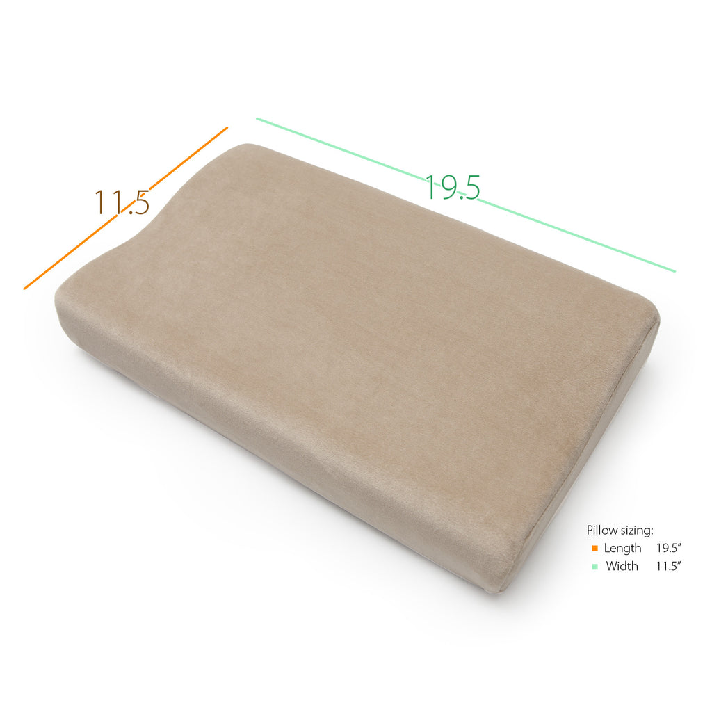 Top of Full Size Memory Foam Cervical Pillow with Measurements (11.5