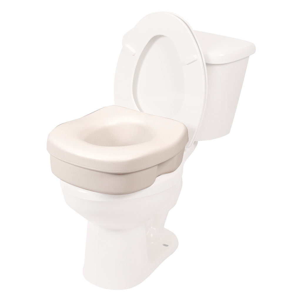 Lightweight Molded Toilet Seat Riser On White Toilet