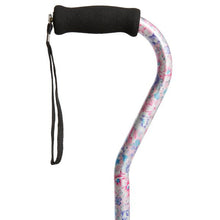 Load image into Gallery viewer, Close-up On Adjustable Flower Garden Pattern Offset Handle Cane Handle
