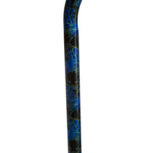 Load image into Gallery viewer, Close-up On Adjustable Blue Peacock Pattern Offset Handle Cane Shaft
