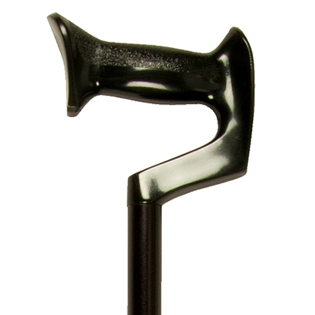 Close-up On Men's Large Black Adjustable Orthopaedic Handle Cane Handle