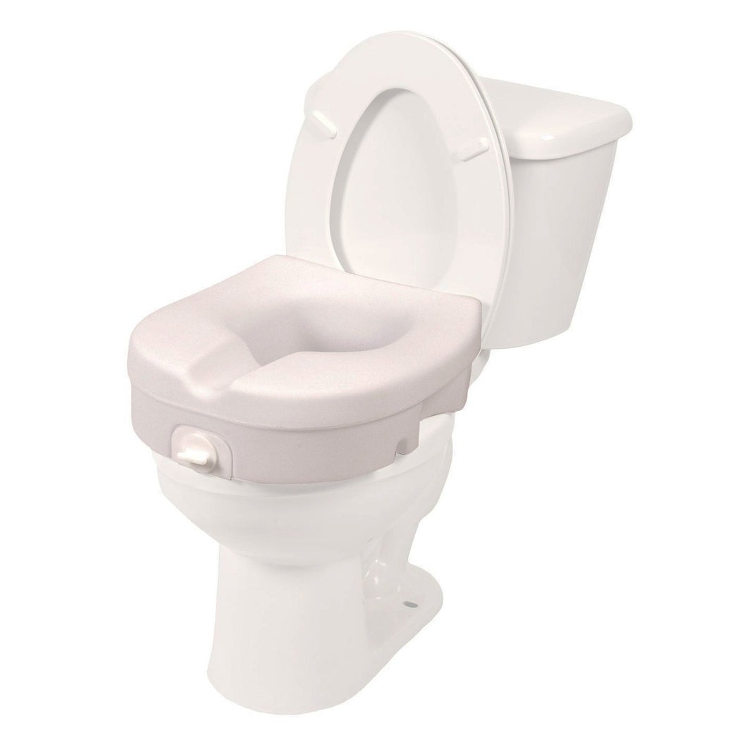 Molded Raised Toilet Seat with Tightening Lock on Toilet