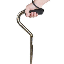 Load image into Gallery viewer, Close-up On Hand Clutching Adjustable Cheetah Pattern Offset Handle Cane Handle

