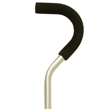 Load image into Gallery viewer, Close-up on Silver Frost Adjustable Classic Offset Handle Cane Handle
