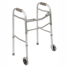 Load image into Gallery viewer, Double Button Folding Walker with Wheels
