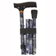 Load image into Gallery viewer, Folded Floral Pattern Folding Adjustable Fritz Handle Cane
