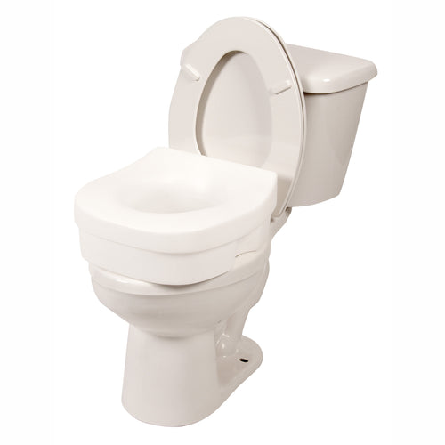 Contoured Molded Raised Toilet Seat on Toilet