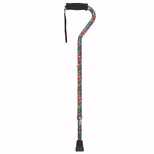 Load image into Gallery viewer, Adjustable Summer Garden Pattern Offset Handle Cane
