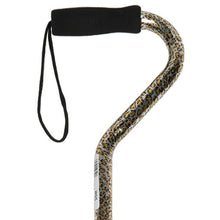 Load image into Gallery viewer, Close-up On Adjustable Cheetah Pattern Offset Handle Cane Handle
