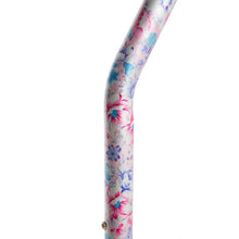 Load image into Gallery viewer, Close-up On Adjustable Flower Garden Pattern Offset Handle Cane Shaft
