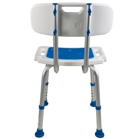 Back of Padded Bath Safety Seat with Backrest
