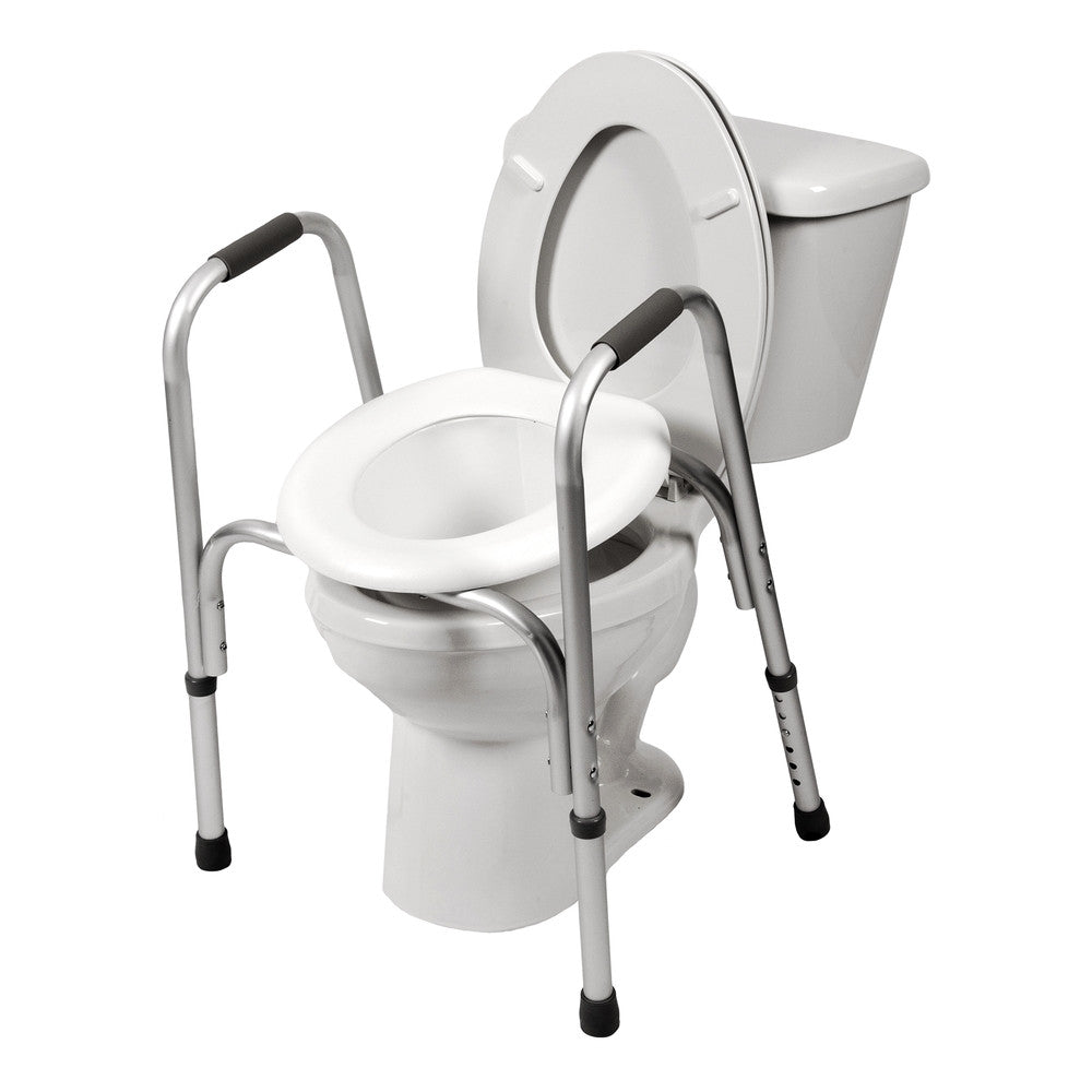 PCP 7007, Adjustable Raised Toilet Seat With Safety Frame